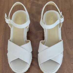 J. Crew Cream Crisscross Espadrille Slingback Sandals